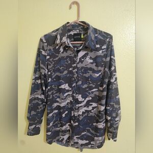 Lysse Gray and Blue Camouflage Shirt